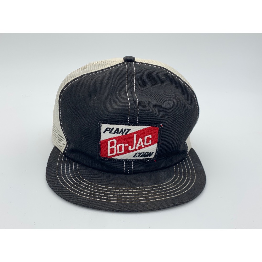 Vintage K-Products USA Bo-Jac Corn Seed Trucker Snapback Farm Advertising Cap